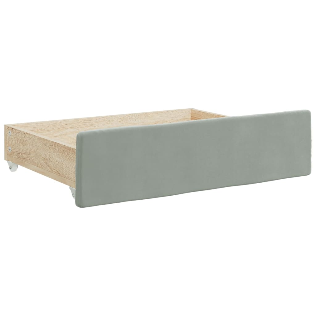 Dnevni krevet na razvlačenje svjetlosivi 100x200 cm baršunasti