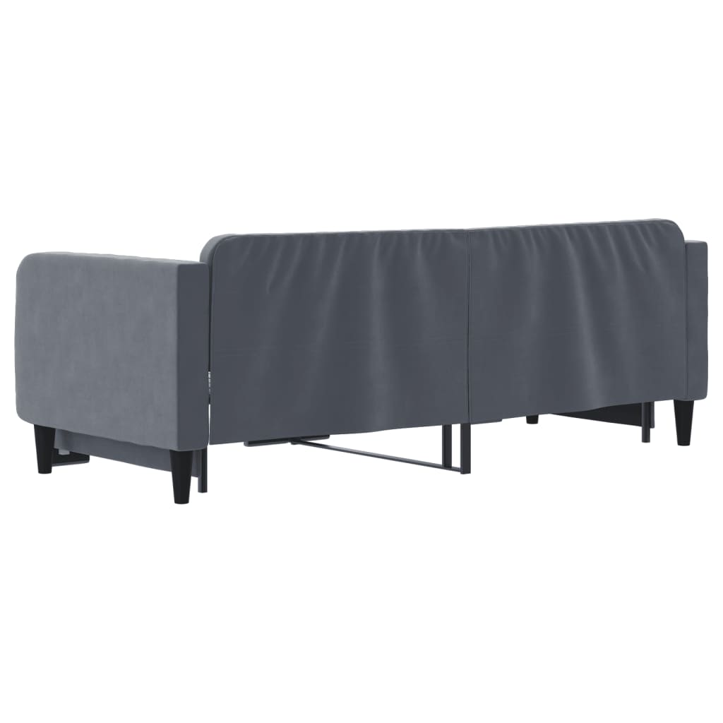 Dnevni krevet na razvlačenje bez madraca tamnosivi 90 x 200 cm
