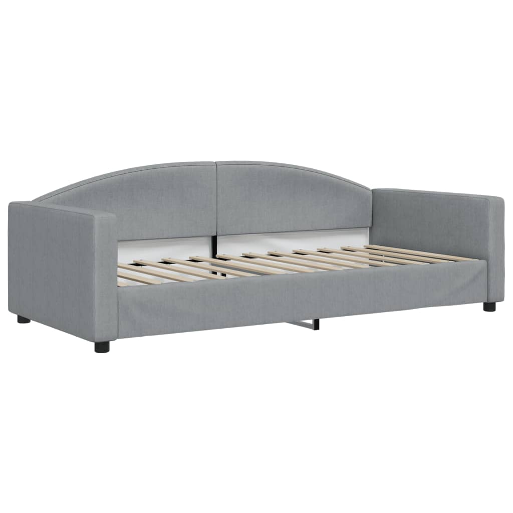 Dnevni krevet s madracem svjetlosivi 90 x 200 cm od tkanine