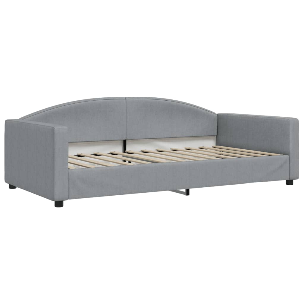 Dnevni krevet s madracem svjetlosivi 100 x 200 cm od tkanine