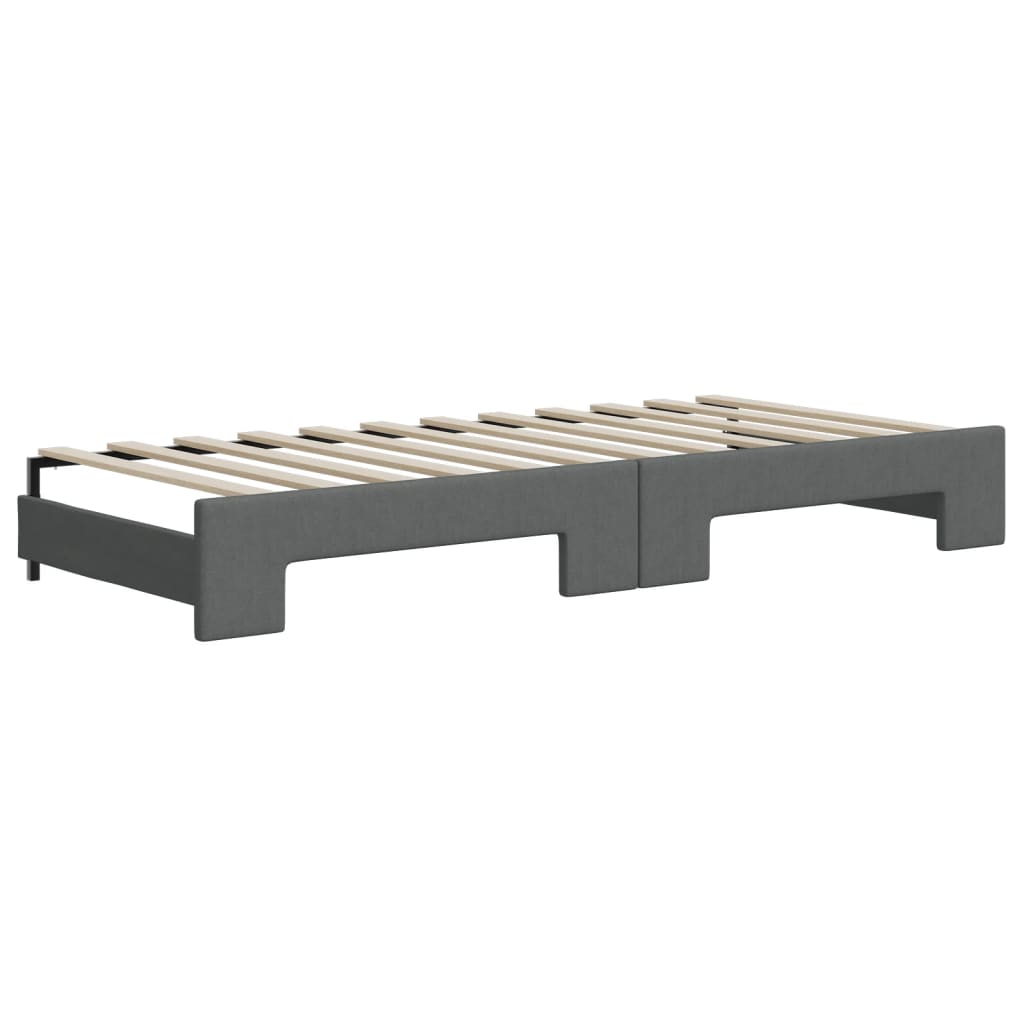 Dnevni krevet na razvlačenje tamnosivi 80 x 200 cm od tkanine