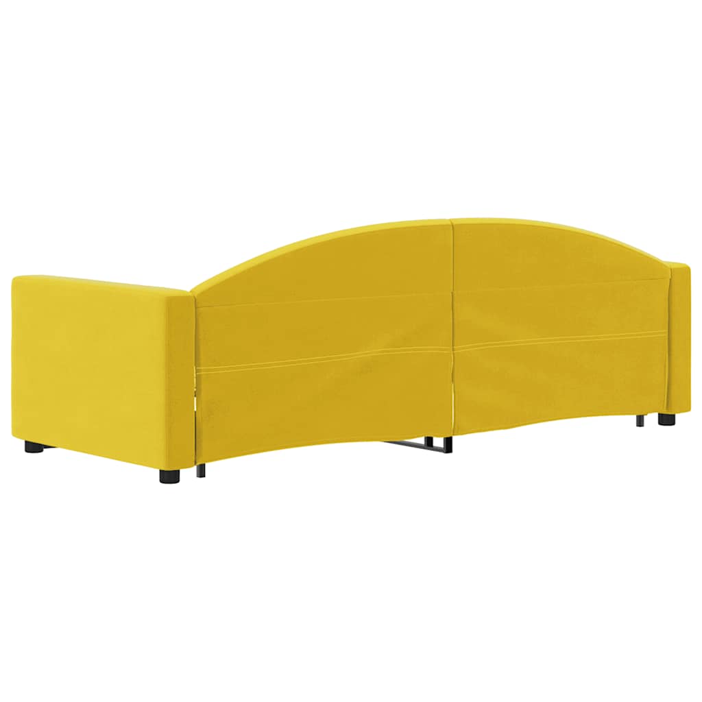 Dnevni krevet na razvlačenje žuti 80 x 200 cm baršunasti