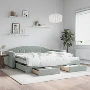 Dnevni krevet na razvlačenje svjetlosivi 100x200 cm baršunasti
