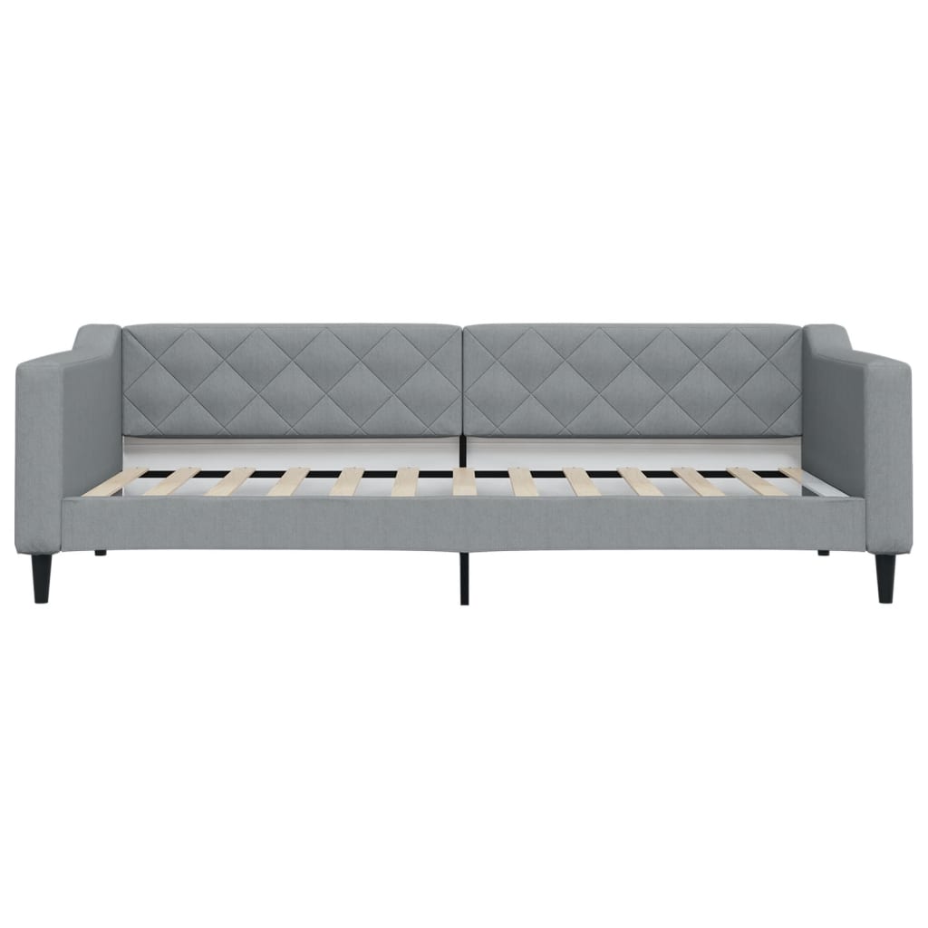 Dnevni krevet s madracem svjetlosivi 90 x 200 cm od tkanine