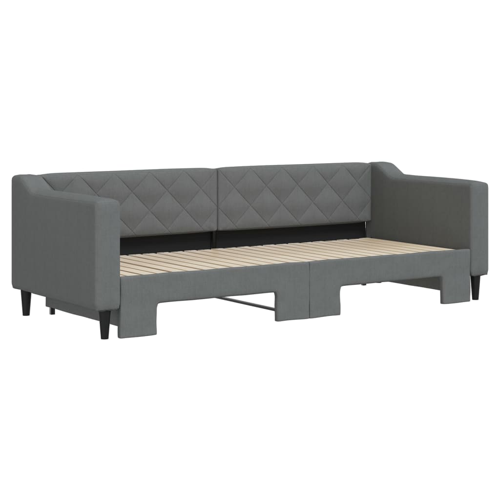 Dnevni krevet na razvlačenje bez madraca tamnosivi 80x200 cm