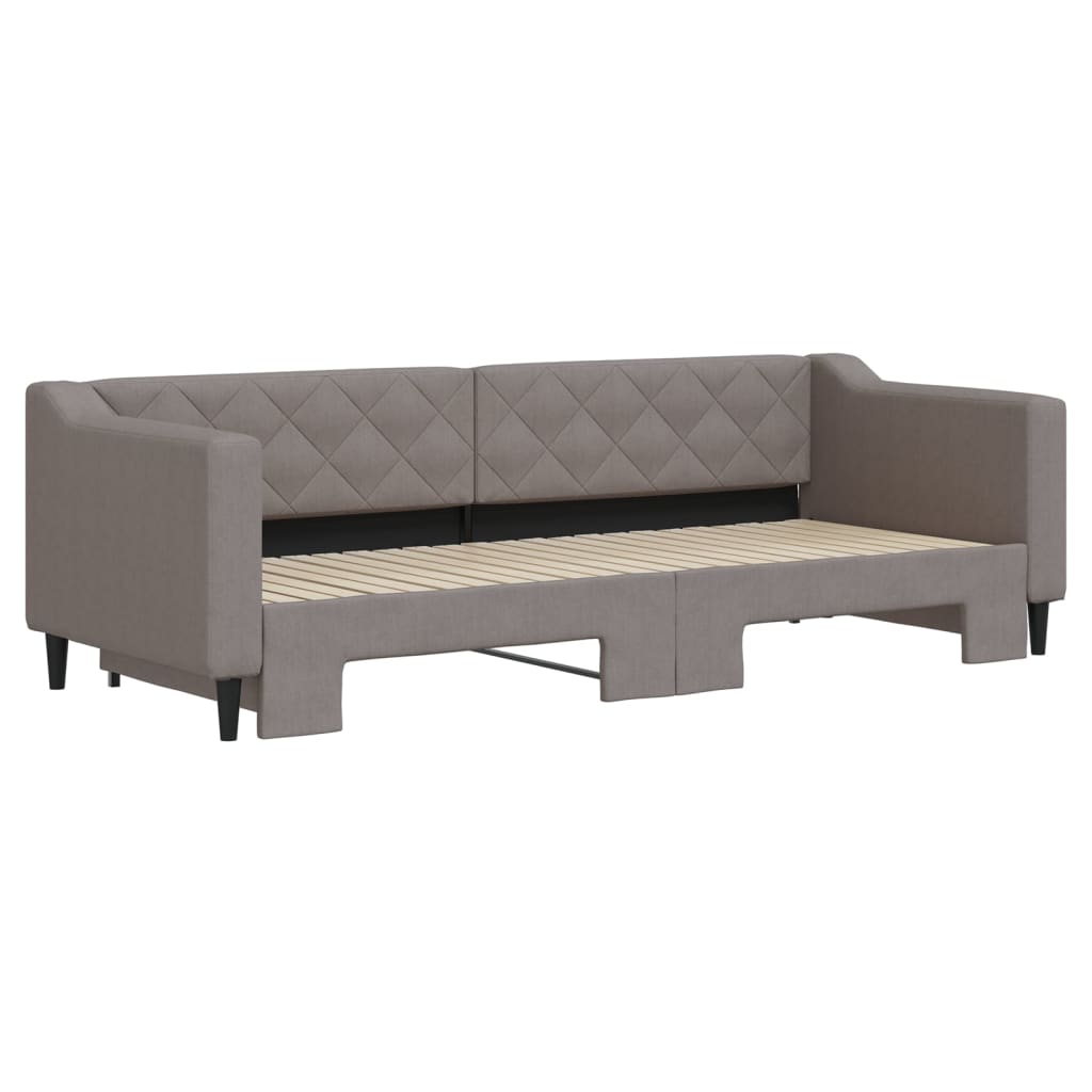 Dnevni krevet na razvlačenje smeđesivi 80 x 200 cm od tkanine