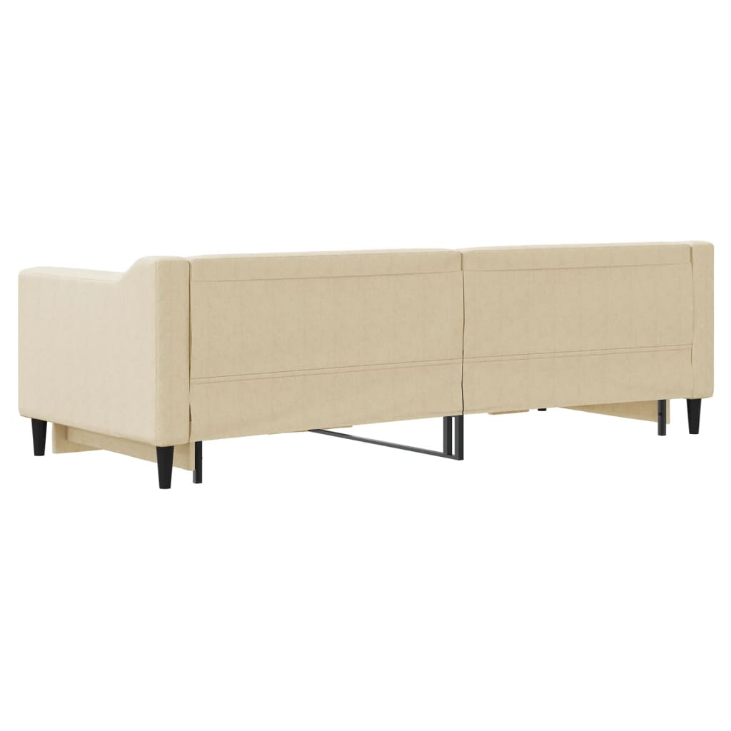 Dnevni krevet na razvlačenje krem 80 x 200 cm od tkanine