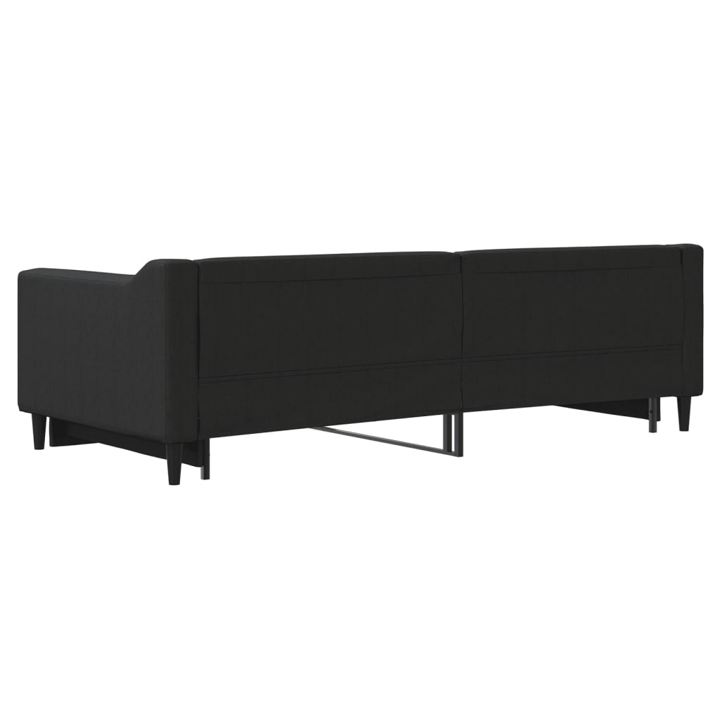 Dnevni krevet na razvlačenje crni 90 x 200 cm od tkanine