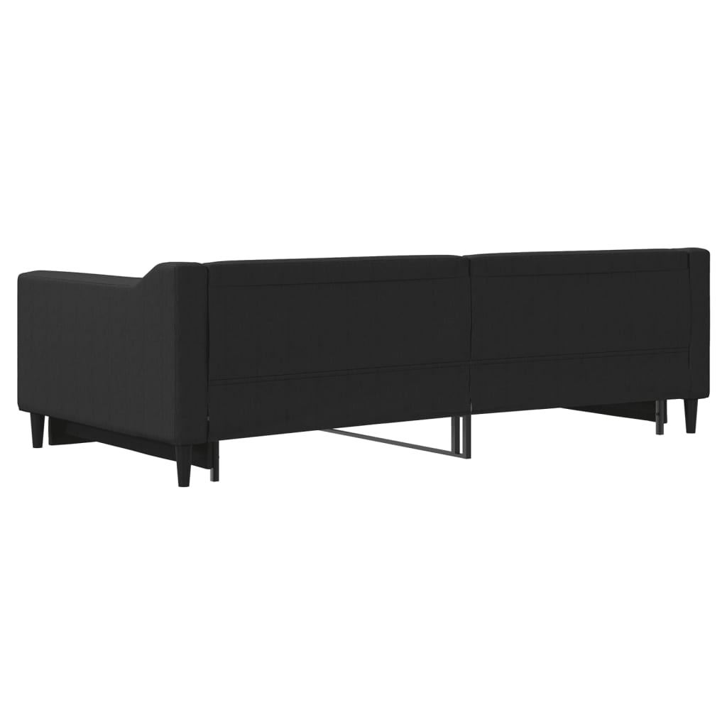 Dnevni krevet na razvlačenje crni 100 x 200 cm od tkanine