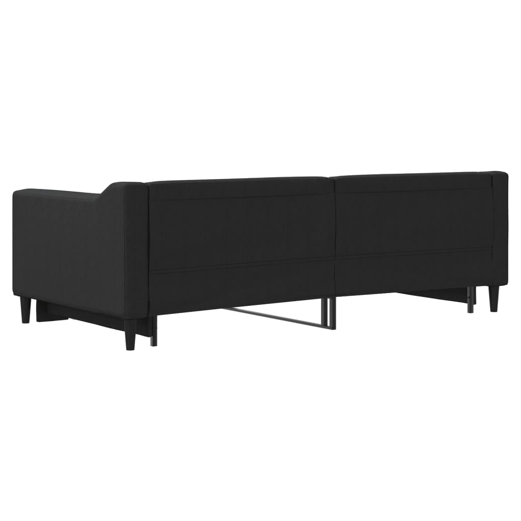 Dnevni krevet na razvlačenje crni 90 x 190 cm od tkanine