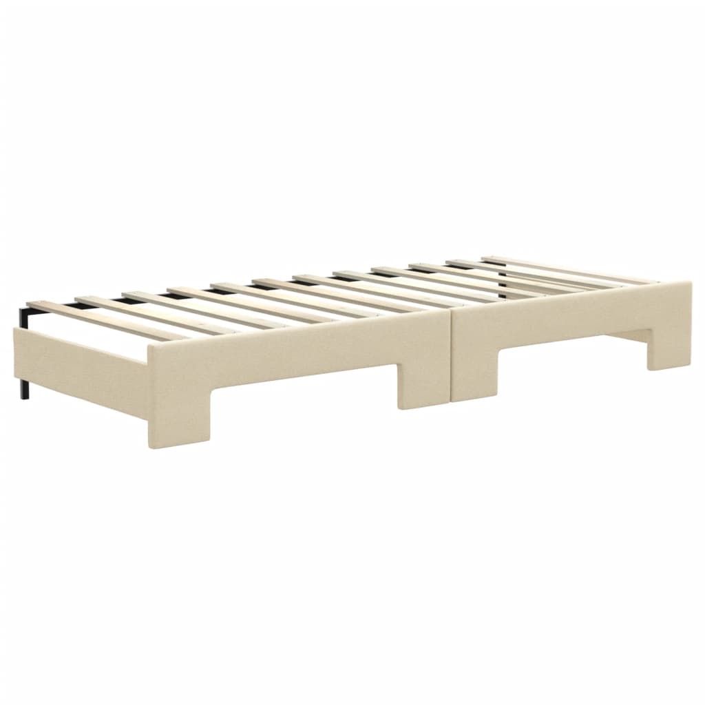 Dnevni krevet na razvlačenje krem 80 x 200 cm od tkanine