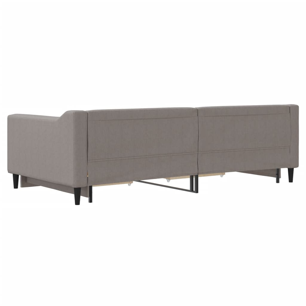 Dnevni krevet na razvlačenje smeđesivi 100 x 200 cm od tkanine