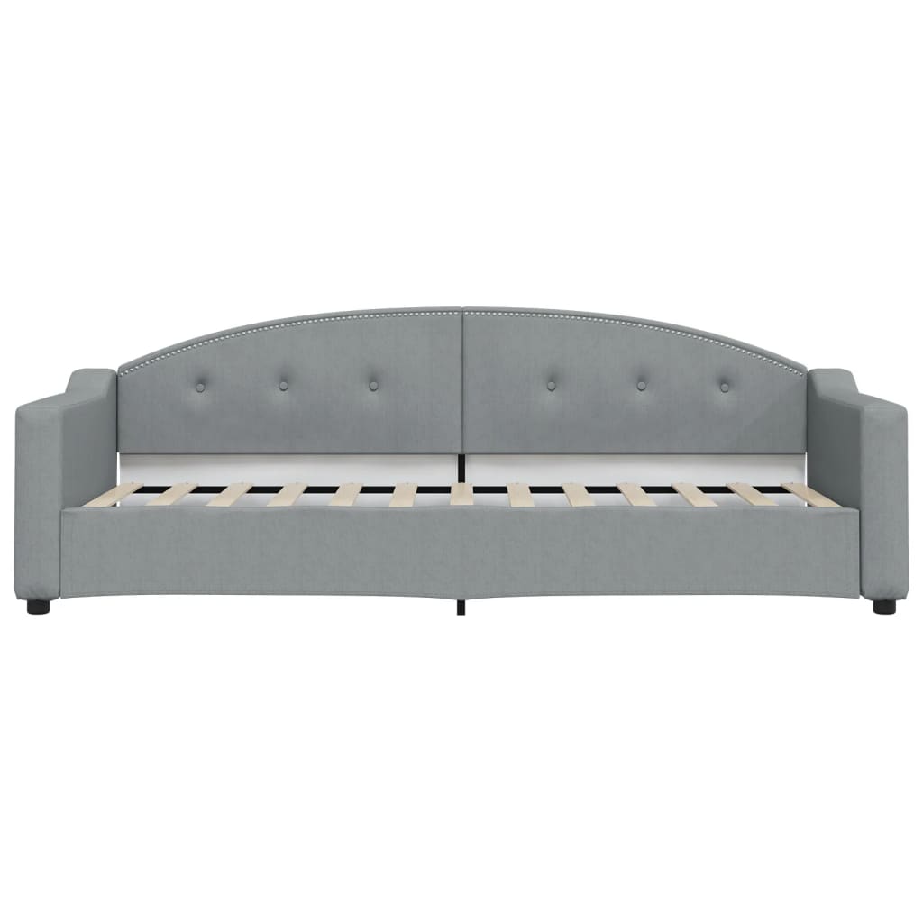Dnevni krevet s madracem svjetlosivi 80 x 200 cm od tkanine