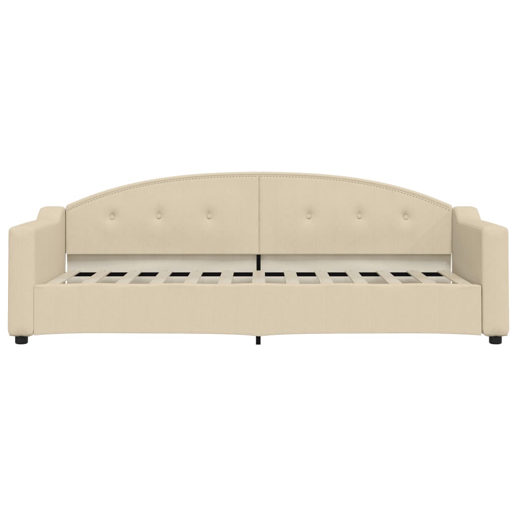 Dnevni krevet s madracem krem 80 x 200 cm od tkanine