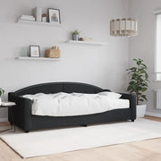 Dnevni krevet s madracem crni 90 x 200 cm od tkanine