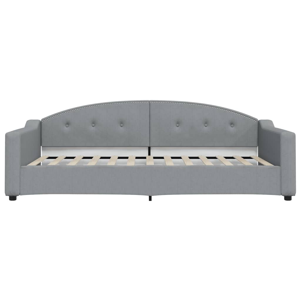 Dnevni krevet s madracem svjetlosivi 100 x 200 cm od tkanine