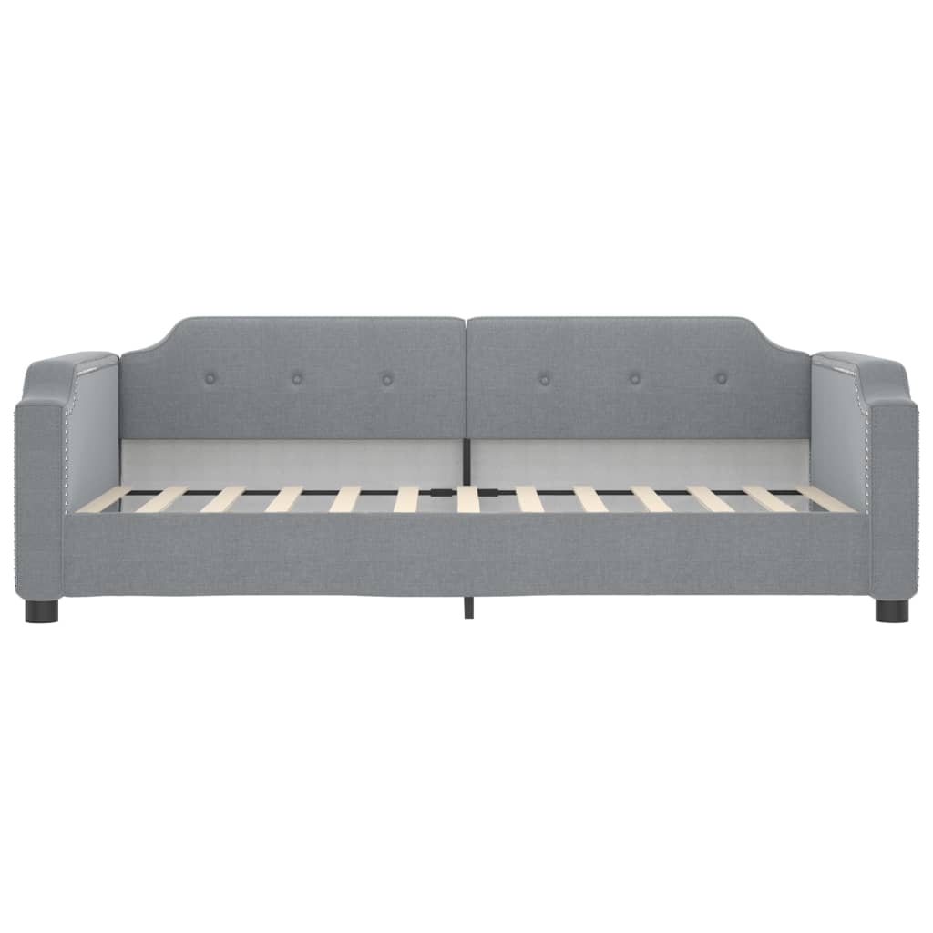 Dnevni krevet s madracem svjetlosivi 80 x 200 cm od tkanine