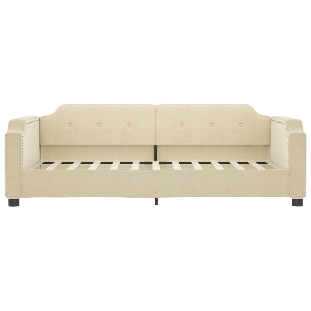 Dnevni krevet s madracem krem 80 x 200 cm od tkanine