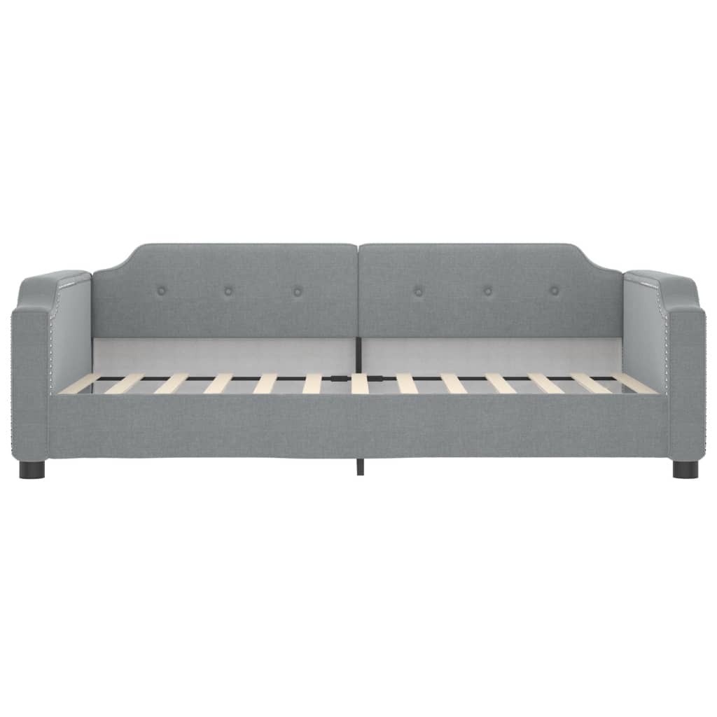 Dnevni krevet s madracem svjetlosivi 100 x 200 cm od tkanine