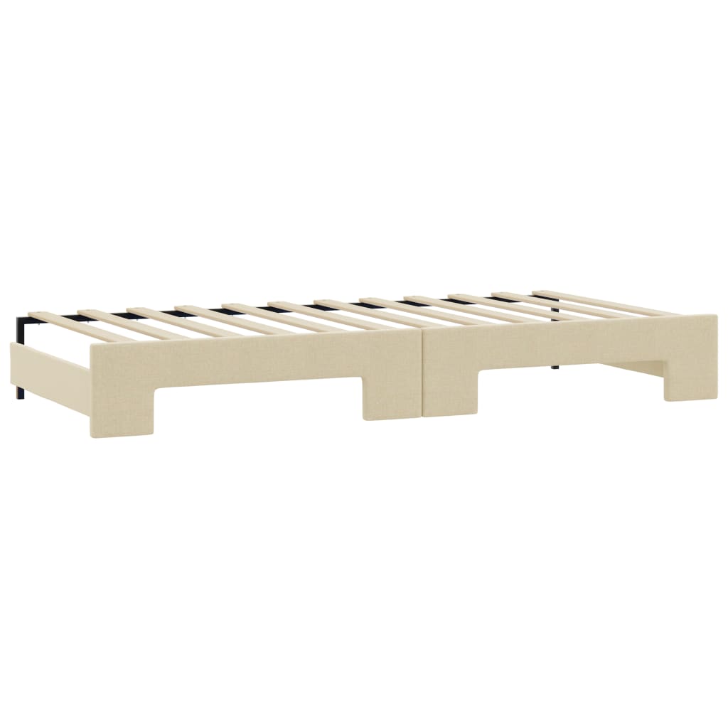 Dnevni krevet na razvlačenje krem 80 x 200 cm od tkanine