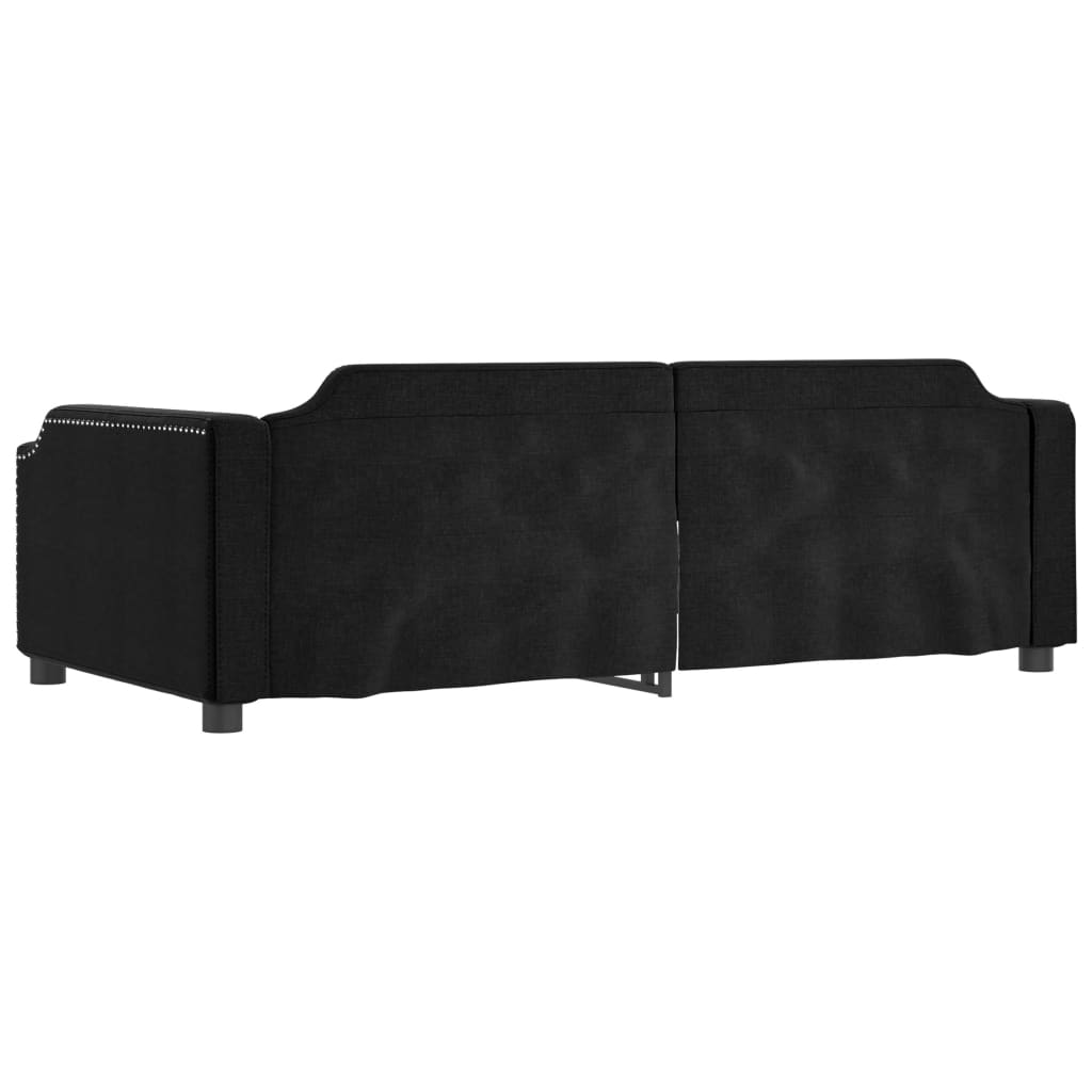 Dnevni krevet na razvlačenje crni 90 x 200 cm od tkanine