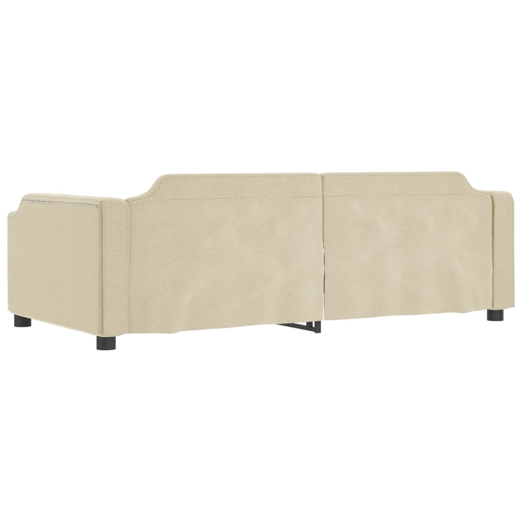 Dnevni krevet na razvlačenje krem 100 x 200 cm od tkanine