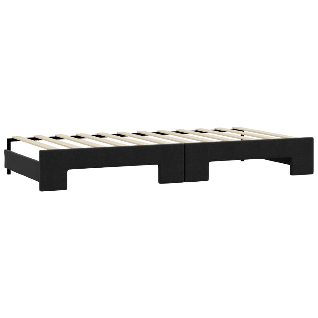 Dnevni krevet na razvlačenje crni 90 x 190 cm od tkanine