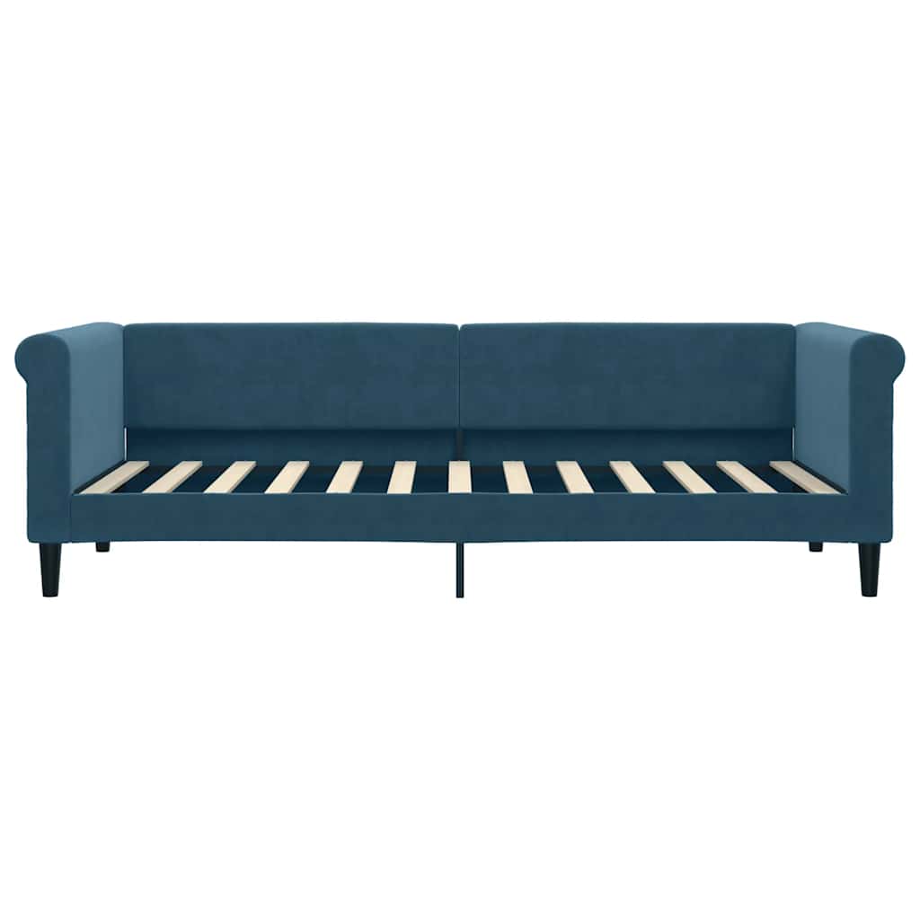 Dnevni krevet s madracem plavi 80 x 200 cm baršunasti