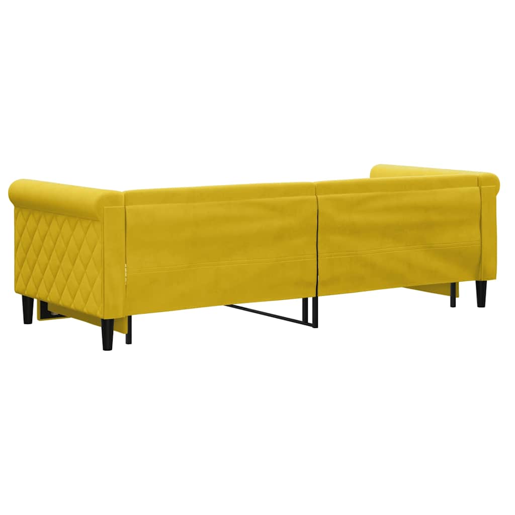 Dnevni krevet na razvlačenje žuti 80 x 200 cm baršunasti