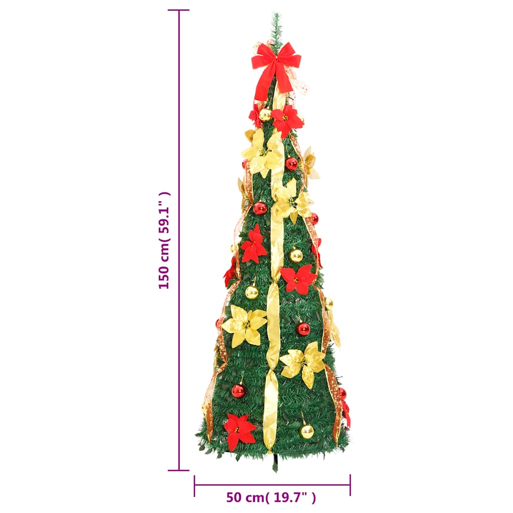Umjetno božićno drvce 100 LED žarulja zeleno 150 cm