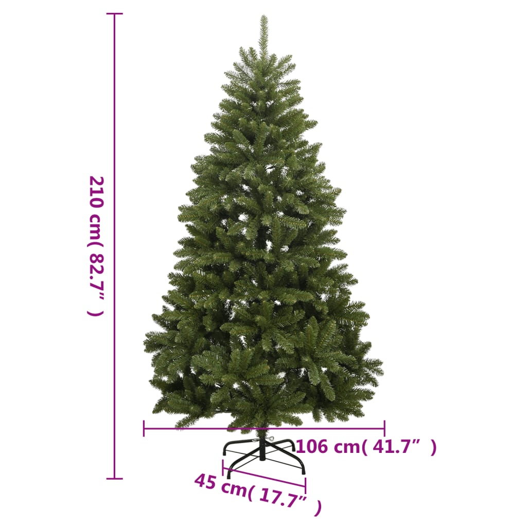 Umjetno božićno drvce sa šarkama i stalkom zeleno 210 cm