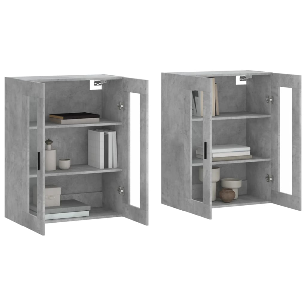 Zidni ormarići 2 kom siva boja betona od konstruiranog drva