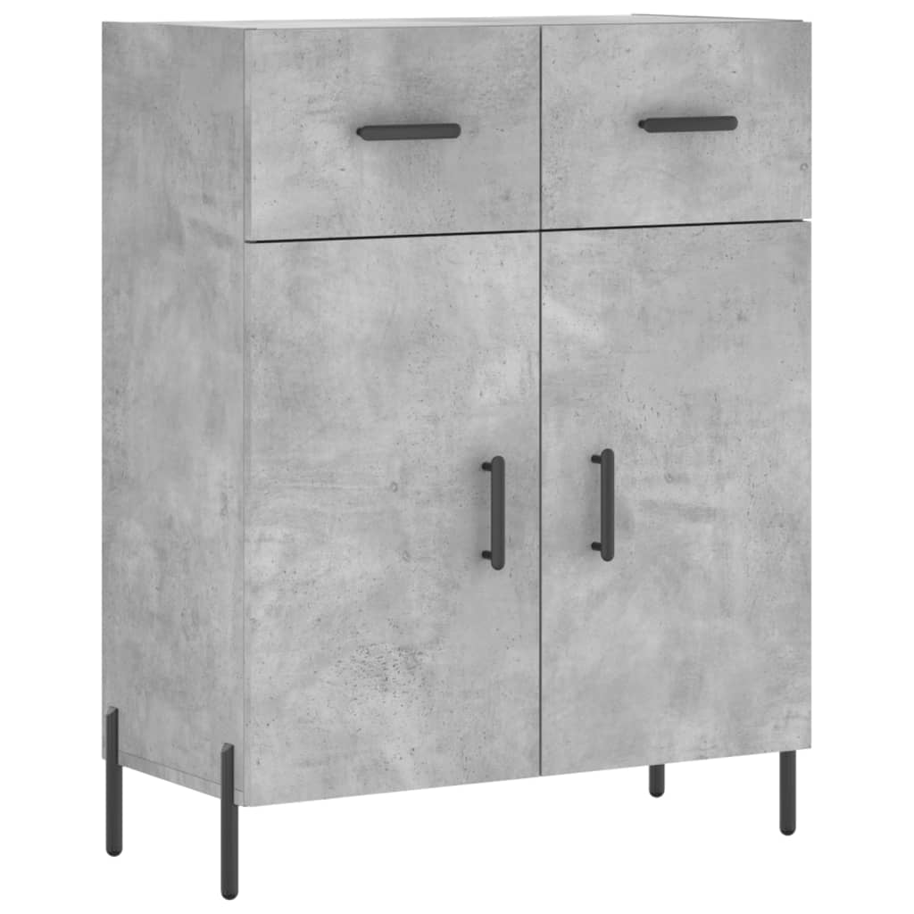 Visoka komoda siva betona 69,5x34x180 cm od konstruiranog drva