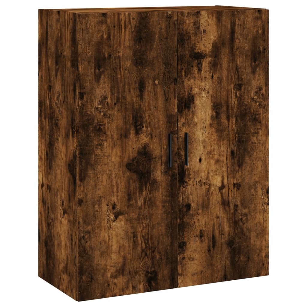 Visoka komoda dimljeni hrast 69,5x34x180 cm konstruiranog drva