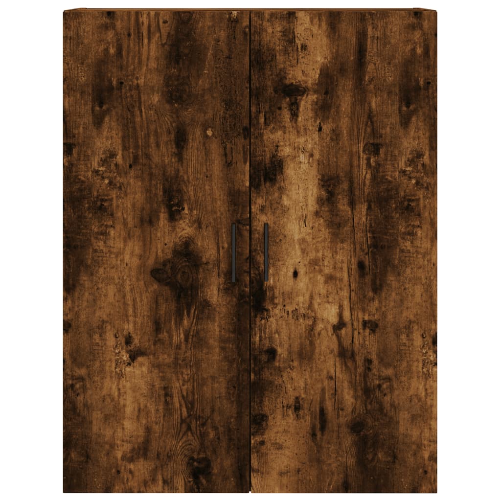 Visoka komoda dimljeni hrast 69,5x34x180 cm konstruiranog drva