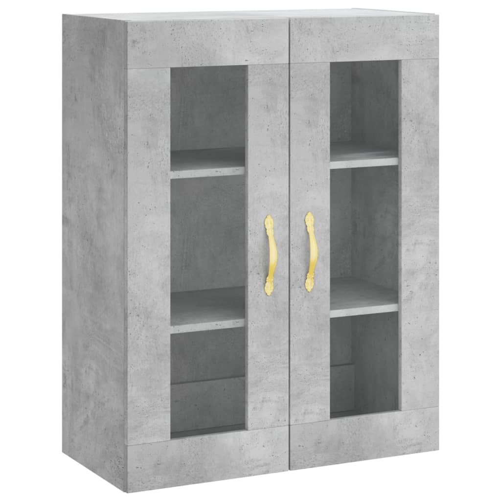 Visoka komoda siva betona 69,5x34x180 cm od konstruiranog drva