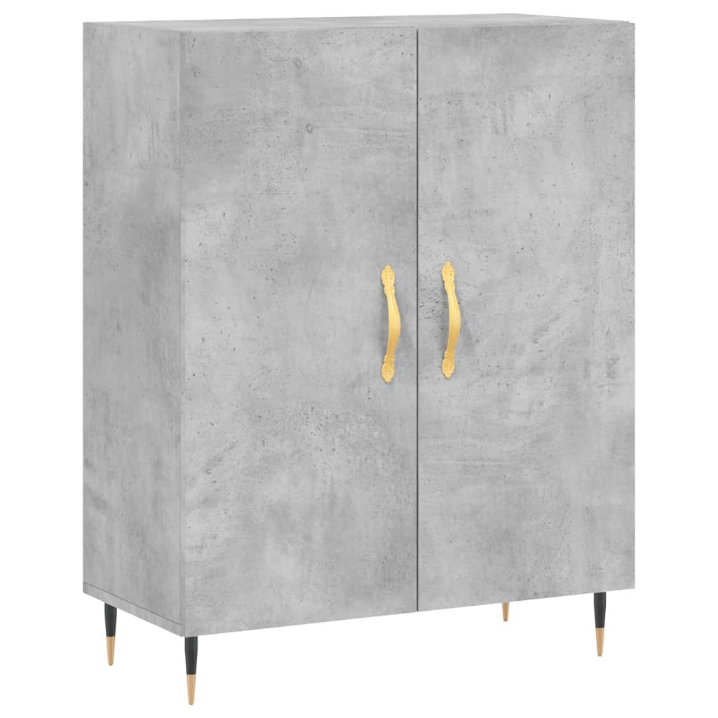 Visoka komoda siva betona 69,5x34x180 cm od konstruiranog drva