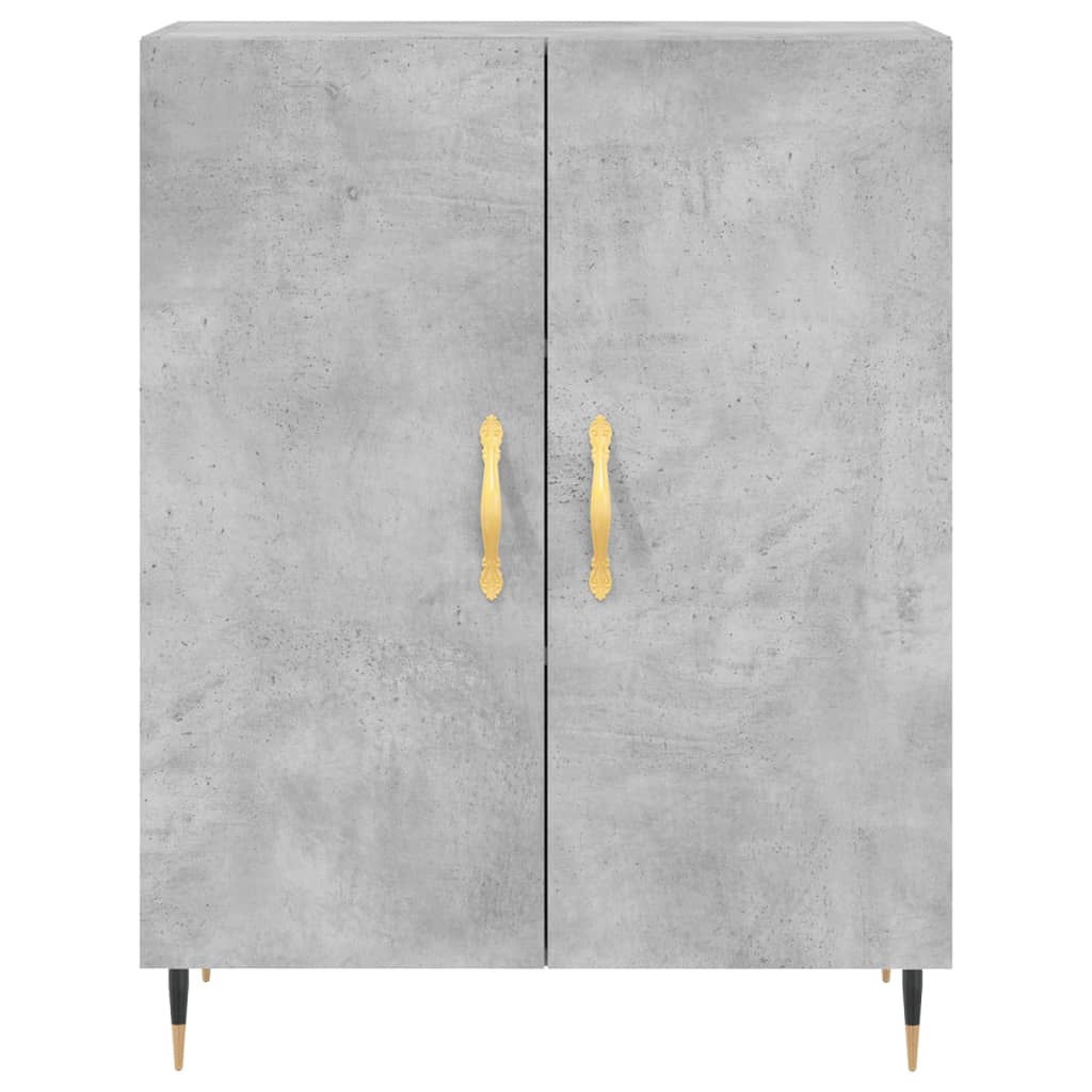 Visoka komoda siva betona 69,5x34x180 cm od konstruiranog drva