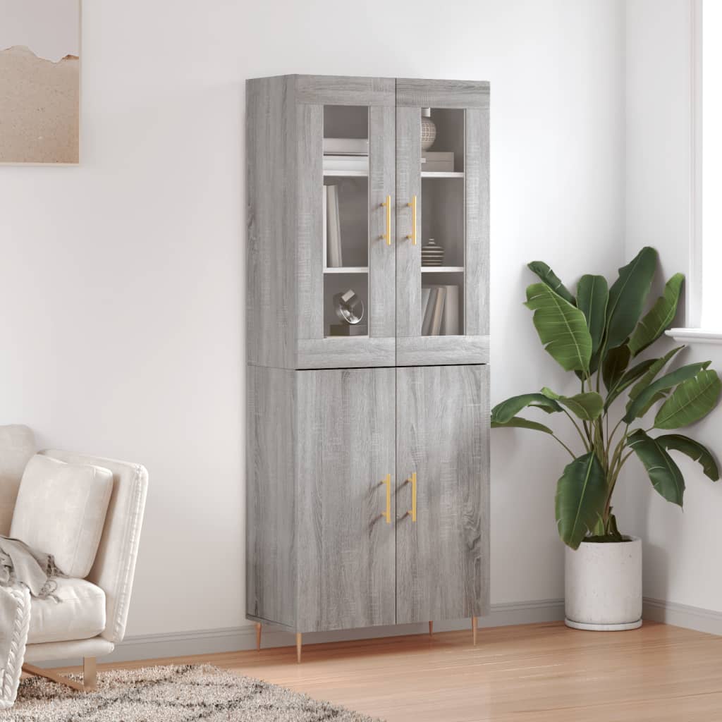 Visoka komoda siva sonome 69,5x34x180 cm od konstruiranog drva