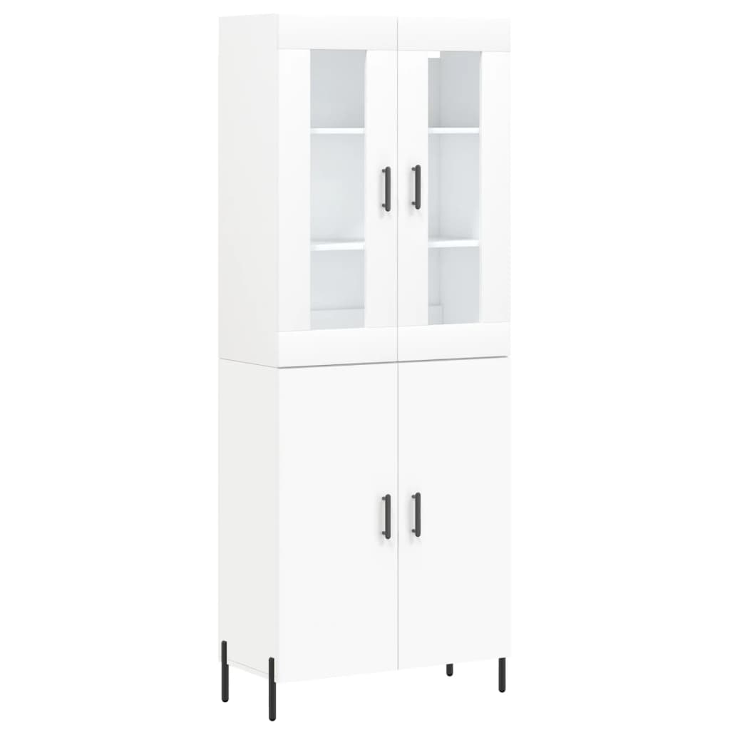 Visoka komoda bijela 69,5x34x180 cm konstruirano drvo