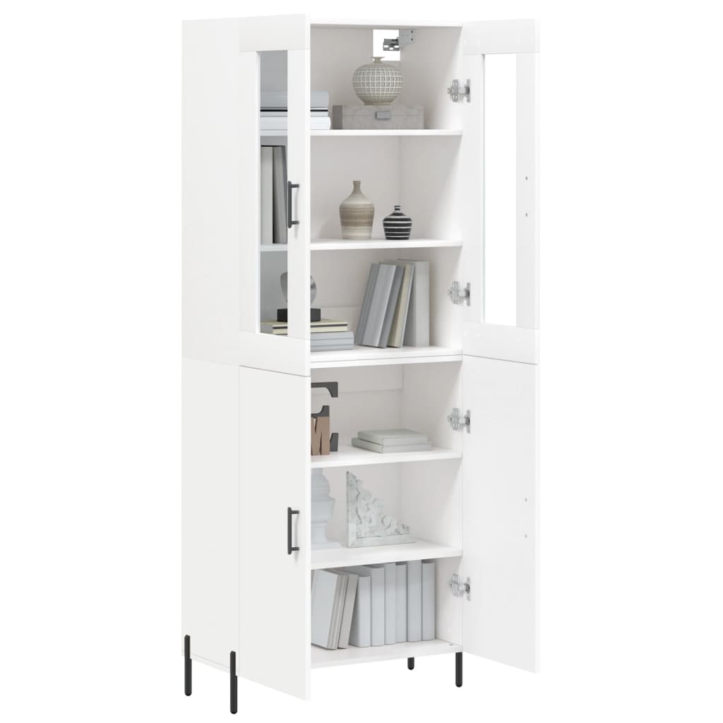 Visoka komoda bijela 69,5x34x180 cm konstruirano drvo
