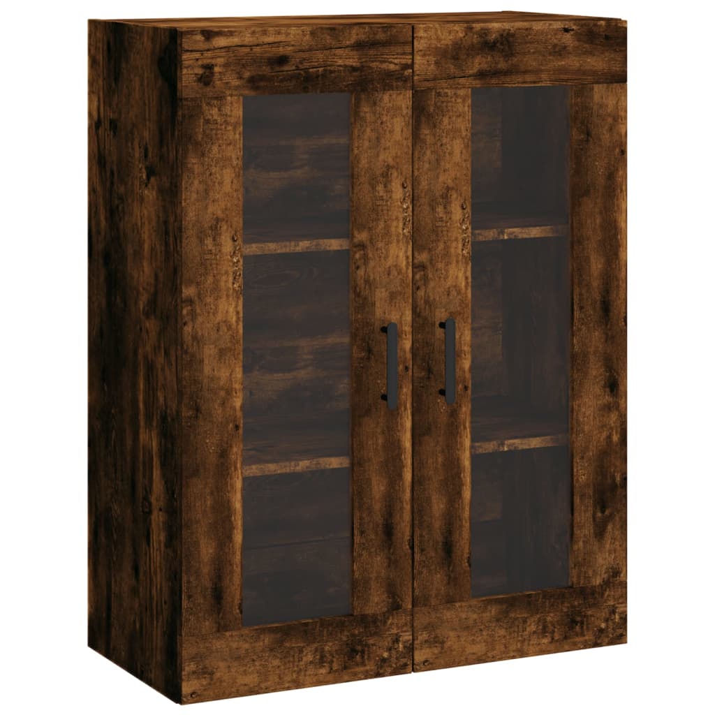 Visoka komoda dimljeni hrast 69,5x34x180 cm konstruiranog drva