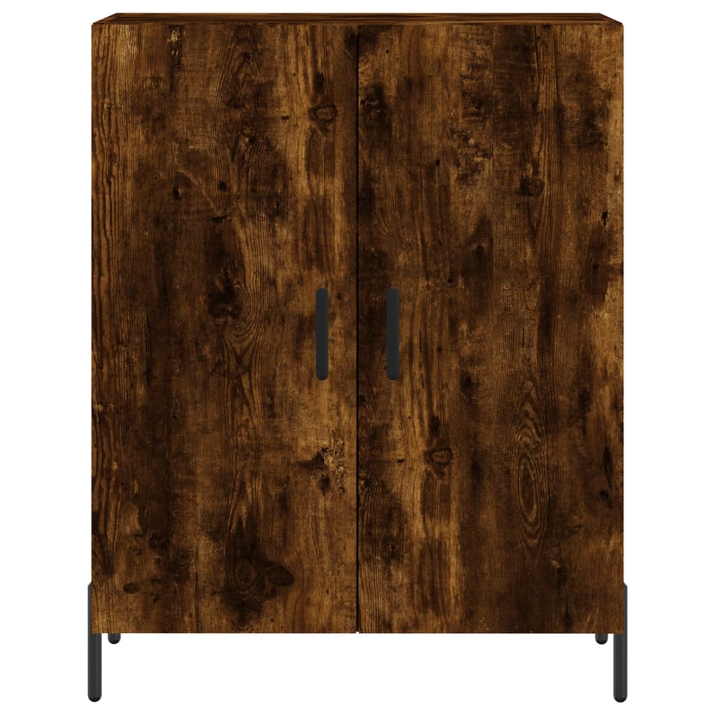 Visoka komoda dimljeni hrast 69,5x34x180 cm konstruiranog drva