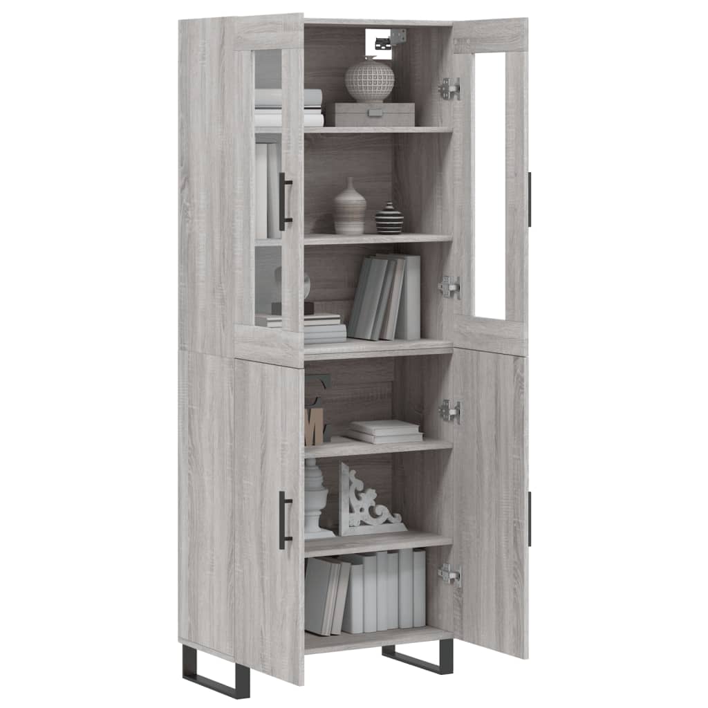 Visoka komoda siva sonome 69,5x34x180 cm od konstruiranog drva