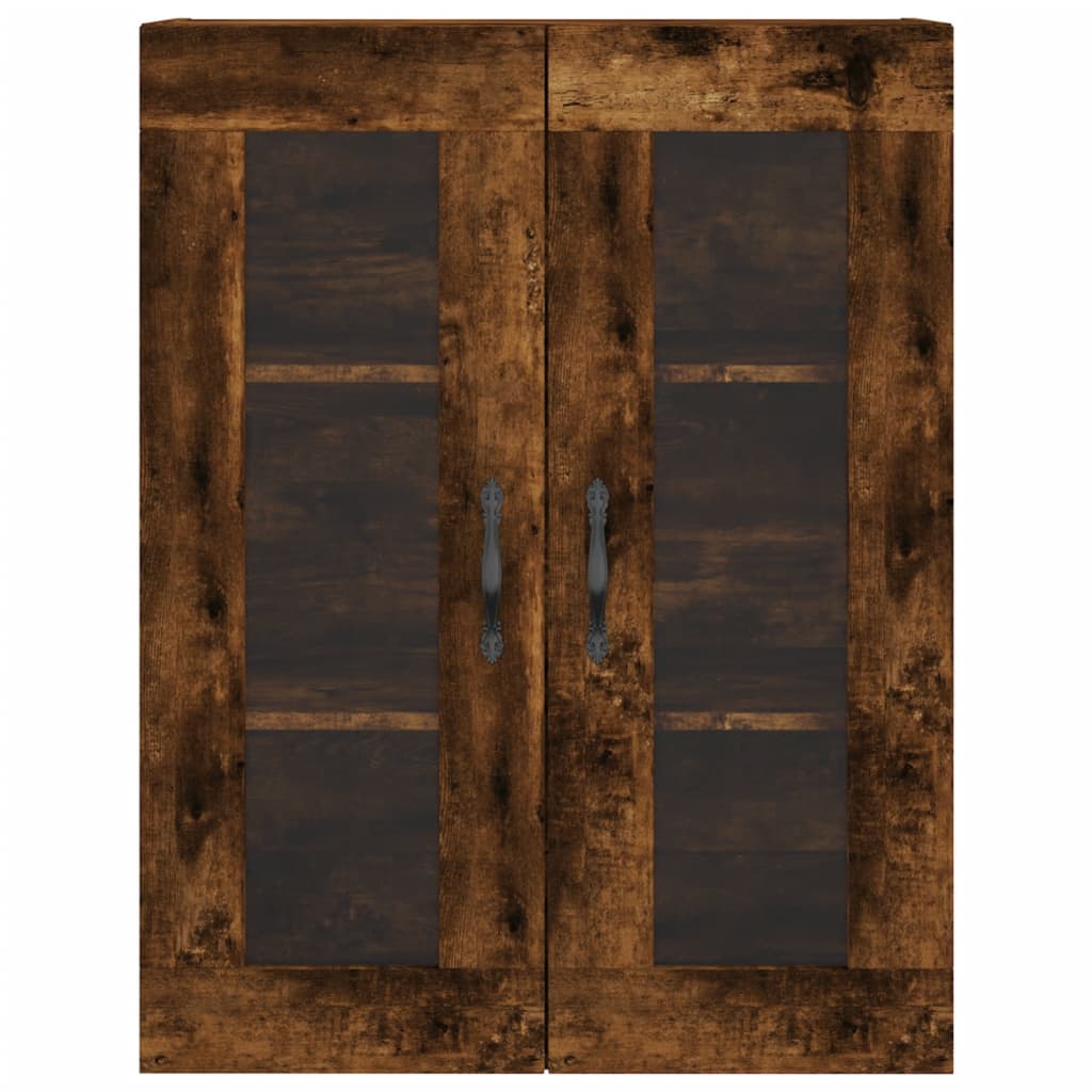 Visoka komoda dimljeni hrast 69,5x34x180 cm konstruiranog drva