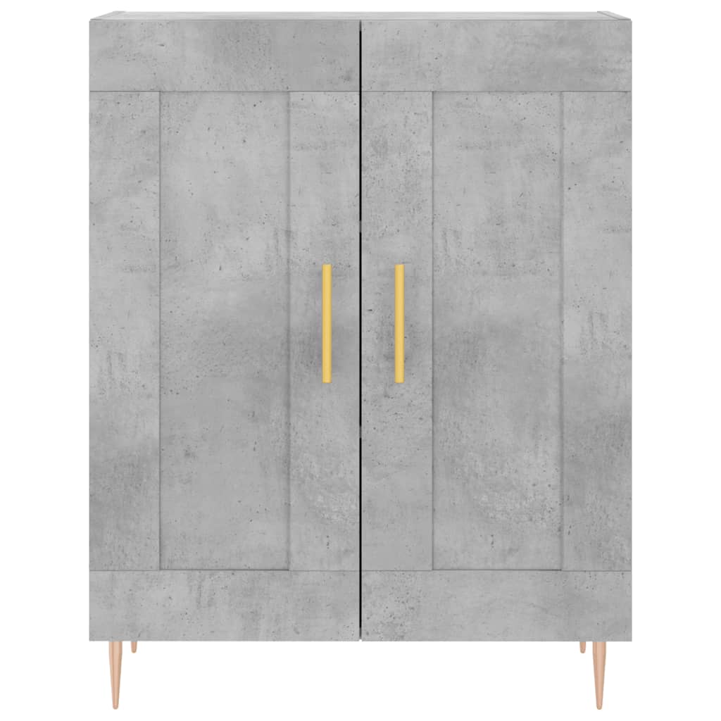 Visoka komoda siva betona 69,5x34x180 cm od konstruiranog drva