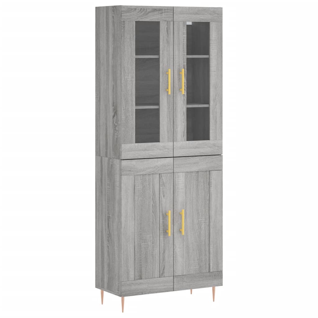 Visoka komoda siva sonome 69,5x34x180 cm od konstruiranog drva