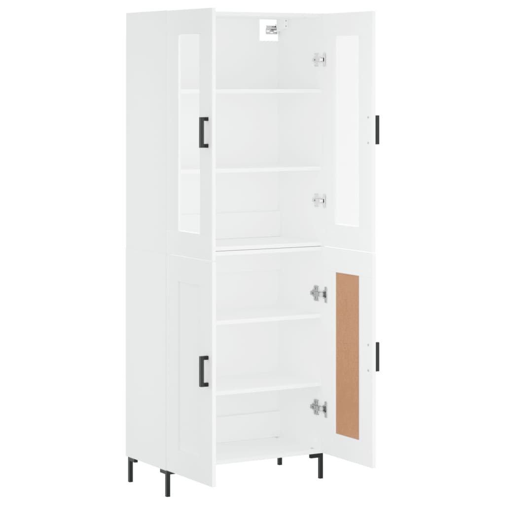 Visoka komoda bijela 69,5x34x180 cm konstruirano drvo