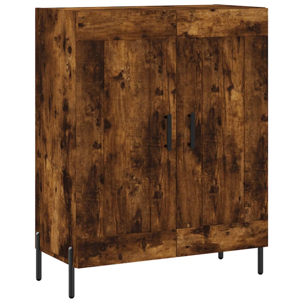 Visoka komoda dimljeni hrast 69,5x34x180 cm konstruiranog drva