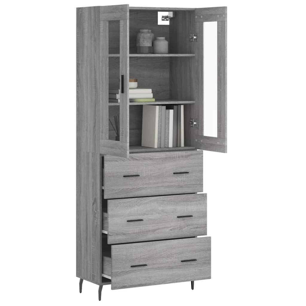Visoka komoda siva sonome 69,5x34x180 cm od konstruiranog drva